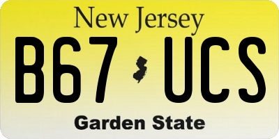 NJ license plate B67UCS