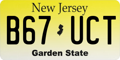 NJ license plate B67UCT