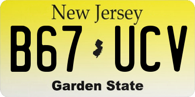 NJ license plate B67UCV