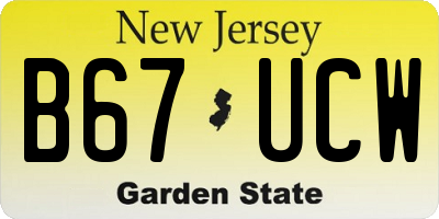 NJ license plate B67UCW