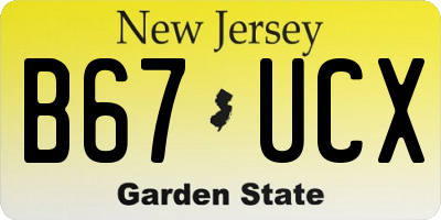 NJ license plate B67UCX