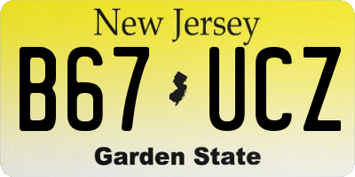 NJ license plate B67UCZ