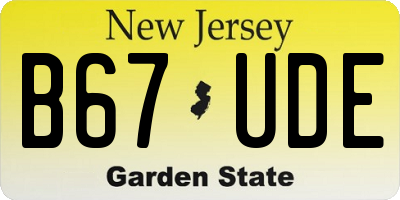 NJ license plate B67UDE