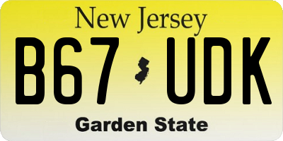 NJ license plate B67UDK