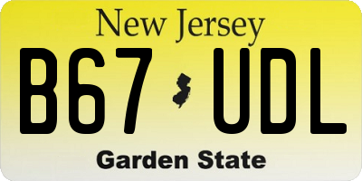 NJ license plate B67UDL