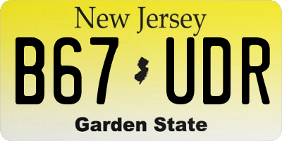 NJ license plate B67UDR