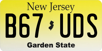NJ license plate B67UDS