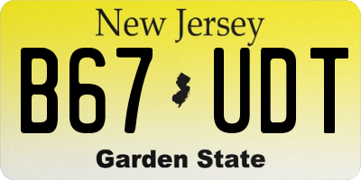 NJ license plate B67UDT