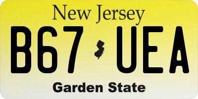 NJ license plate B67UEA