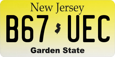 NJ license plate B67UEC