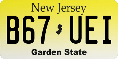 NJ license plate B67UEI