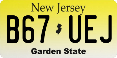NJ license plate B67UEJ