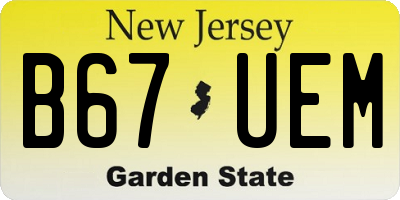 NJ license plate B67UEM