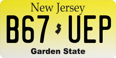 NJ license plate B67UEP