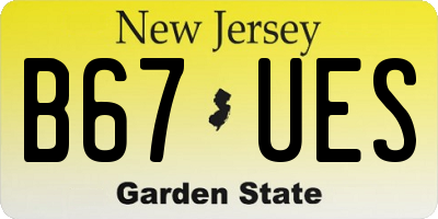 NJ license plate B67UES