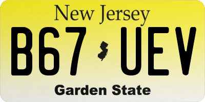 NJ license plate B67UEV