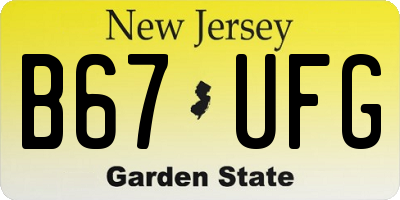 NJ license plate B67UFG