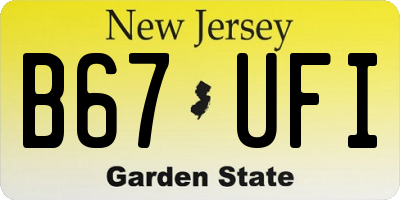 NJ license plate B67UFI