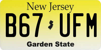 NJ license plate B67UFM