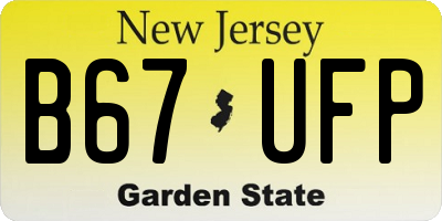 NJ license plate B67UFP