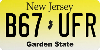 NJ license plate B67UFR