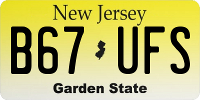 NJ license plate B67UFS