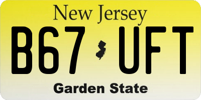 NJ license plate B67UFT