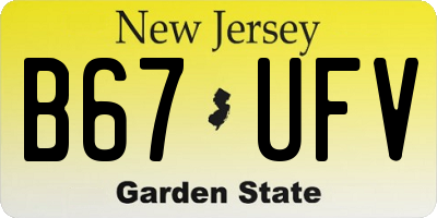 NJ license plate B67UFV