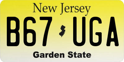 NJ license plate B67UGA