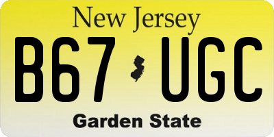 NJ license plate B67UGC