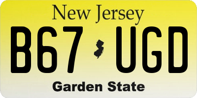 NJ license plate B67UGD