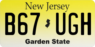NJ license plate B67UGH