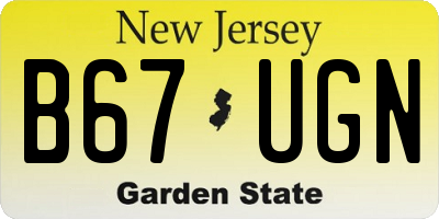NJ license plate B67UGN