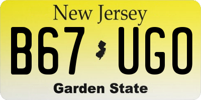 NJ license plate B67UGO