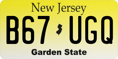 NJ license plate B67UGQ