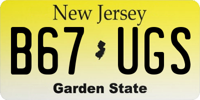 NJ license plate B67UGS