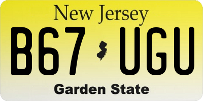 NJ license plate B67UGU