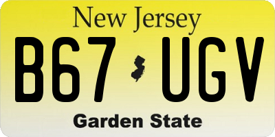 NJ license plate B67UGV