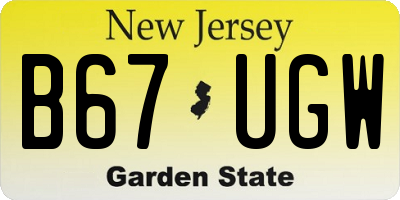 NJ license plate B67UGW
