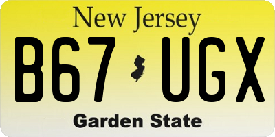 NJ license plate B67UGX