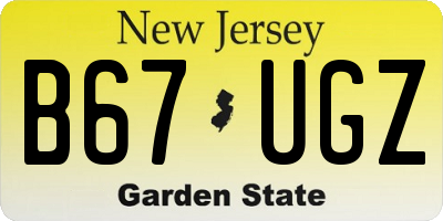 NJ license plate B67UGZ