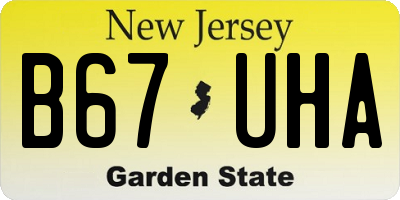 NJ license plate B67UHA