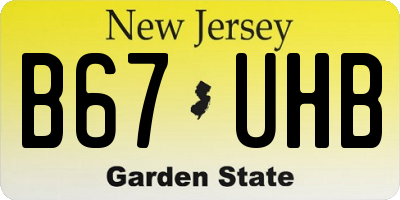 NJ license plate B67UHB