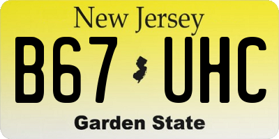 NJ license plate B67UHC