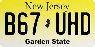 NJ license plate B67UHD