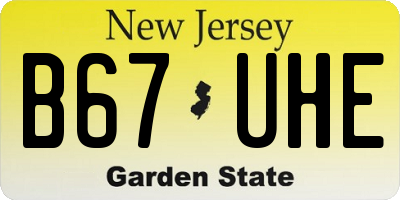 NJ license plate B67UHE