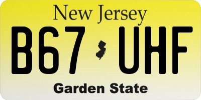 NJ license plate B67UHF
