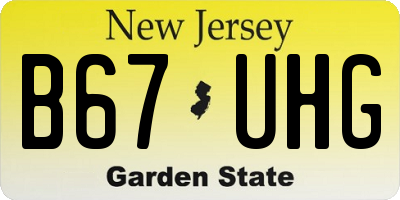 NJ license plate B67UHG
