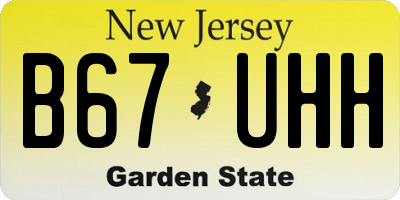 NJ license plate B67UHH