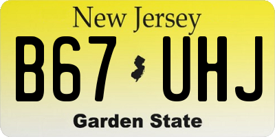 NJ license plate B67UHJ